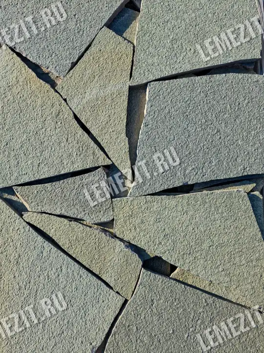 купить серо-зелёный плитняк лемезит для мощения дорожек