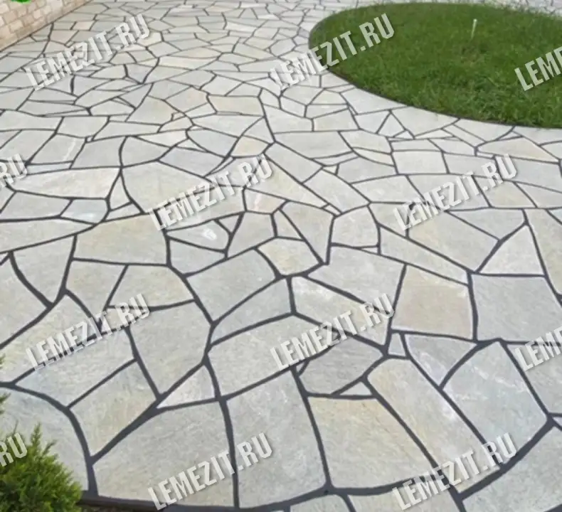 можение дорожек серо-зелёным плитняком лемезитом по цене от производителя